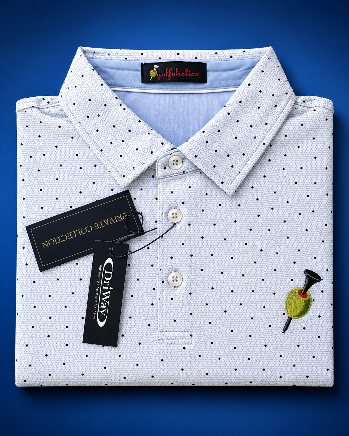 GOLFOHOLICS TEE & OLIVE PERFORMANCE POLO