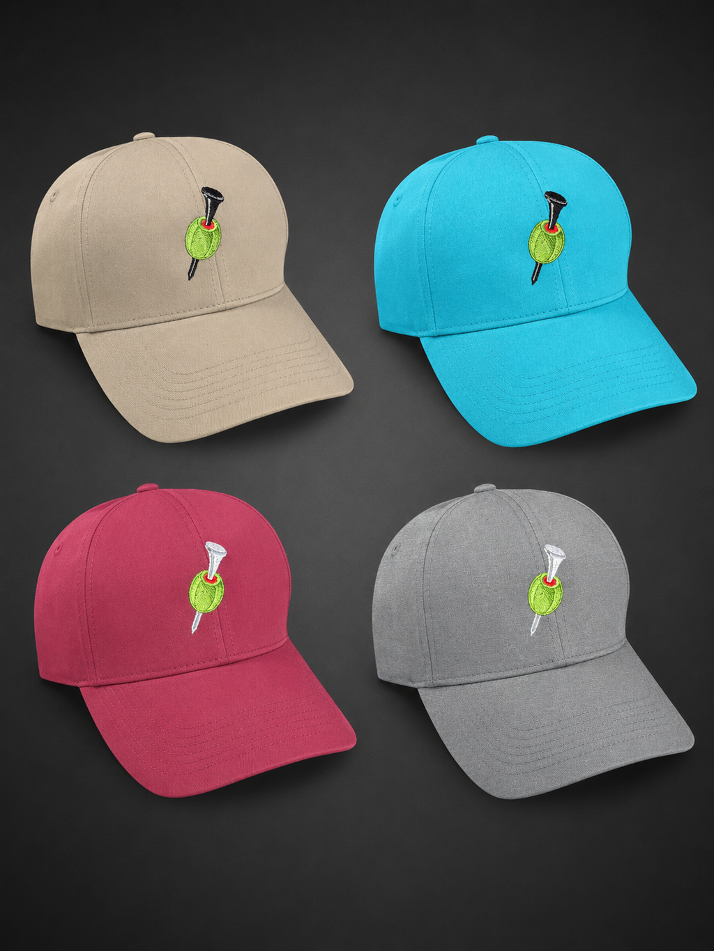 Golfoholics Tee & Olive Hats
